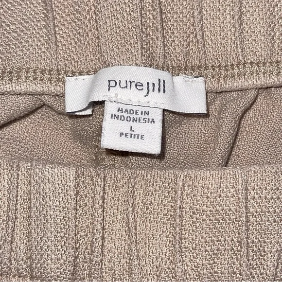 J Jill Pure Tencel Pull On Shorts LP Large Petite Tan Elastic Womens pockets